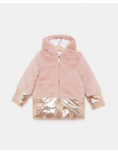 ecopelliccia con polsini oro