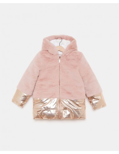 ecopelliccia con polsini oro