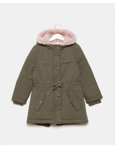 parka a tinta unita con cappuccio