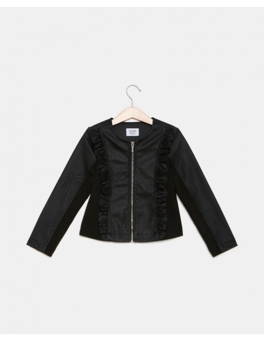 giacca semilpelle con rouche