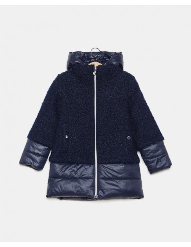 piumino con inserto bouclè