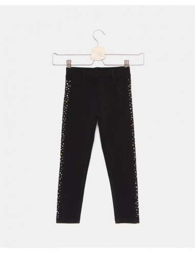 pantaloni con bande laterali perline