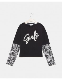 maglia con maniche contrasto