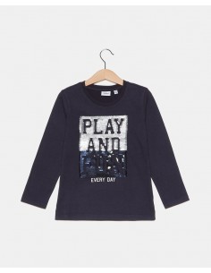 maglia blu con pailettes