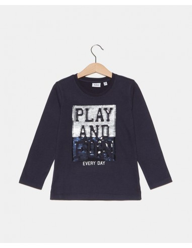 maglia blu con pailettes