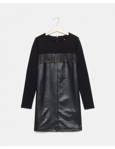 abito con inserti in pelle