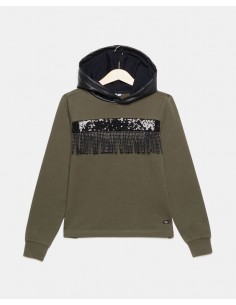 felpa chiusa con frange