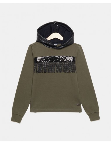 felpa chiusa con frange