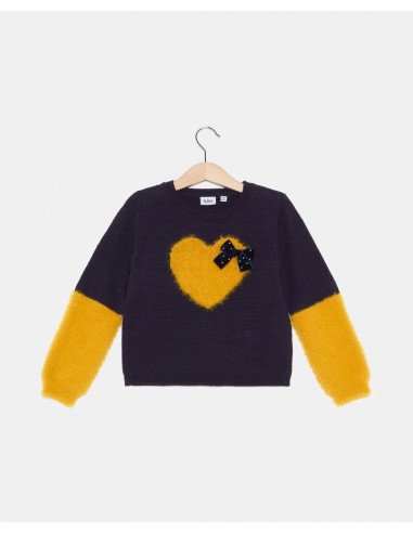 maglione con maniche contrasto