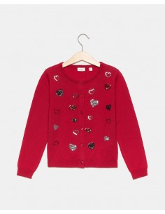 maglione bottone con strass