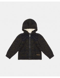 maglione con zip verde...