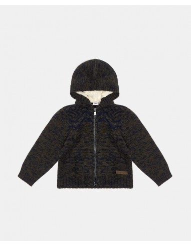 maglione con zip verde militare